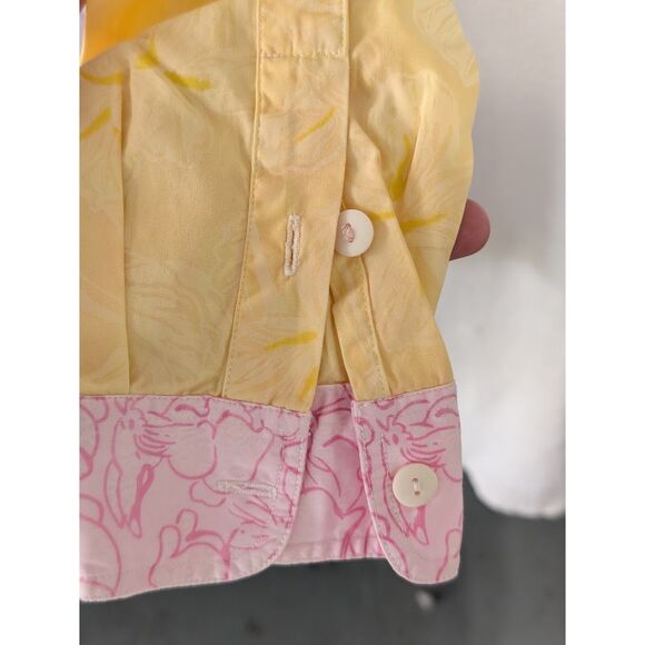 Lily Pulitzer Colorful All Over Print Long Sleeve Collared Button Up Size S 4-6 - Picture 6 of 8